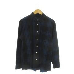 ビームス BEAMS コーデュロイシャツ L 青 ブルー 長袖 チェック柄 /AO35 ■GY99