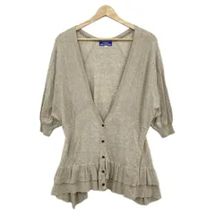 バーバリーブルーレーベル カーディガン サイズ38 M レディース美品  - グレーベージュ 半袖/ドルマンスリーブ/フリル