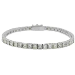 美品 1点モノ 9.59ct 47P ダイヤモンド ブレスレット Pt950-28.0g プラチナ【♀】【N】【レディース】★■597162【中古】