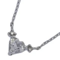 (ラスト1点) D:0.01ct/ハートモチーフ ムーンストーン ダイヤモンド ネックレス･ペンダント/K10WG/416-1.0g/ホワイトゴールド/プレゼント【♀】【S】【レディース】★■598582【中古】