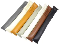 【新着商品】シート サイド ピロー クッション 車内 小物 落下防止 2本 セット レザー カーシート (ブラック)