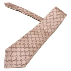 GUCCI(グッチ) ネクタイ メンズ美品  ピンク×グレー GG柄