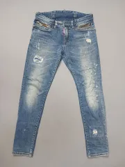 32 DSQUARED2 ディースクエアード2 ダメージ シンチバッグ クールガイ ジーン デニム