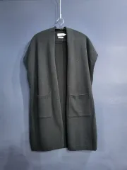 センジョン ブルーレーベル メリノウール ベスト オープン カーディガン