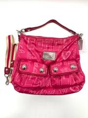 COACH POPPY ハンドバッグ ピンク ジャガード ロゴ 総柄 コーチ ポピー レディース バッグ