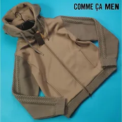 新品展示品定価2.8万円 COMME CA MEN コムサメン ニットコンビ ジップアップパーカMベージュ(15) 45CM09-B2のサムネイル
