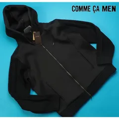 新品展示品定価2.8万円 COMME CA MEN コムサメン ニットコンビ ジップアップパーカM黒(05) 45CM09-B2のサムネイル