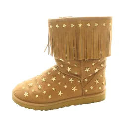 アグ オーストラリア UGG australia × ジミーチュウ JIMMY CHOO STARLIT スタッズ付きフリンジムートンブーツ ショート US11 28.5cm 茶 ブラウン /SS ■OSのサムネイル
