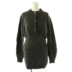 エイミーイストワール eimy istoire ロゴボタンニットセットワンピース ミニ F ダークグレー /DF ■OS