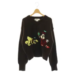 ザラ ZARA ×Disney プルート ミッキー ニット セーター 長袖 M ダークブラウン /HK ■OS