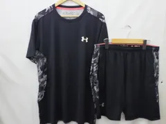 UNDER ARMOUR アンダーアーマー HEATGEAR 上下セット 2XLサイズ 黒 半袖 短パン トレーニング ウェア 中古品