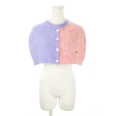ディースクエアード DSQUARED2 23AW モヘヤミニケープ クロップドカーディガン マント ニット 透かし編み 配色 ロゴプレート S マルチカラー /MN22 ■GY30のサムネイル