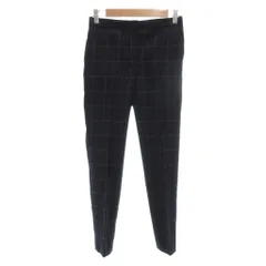 セオリー Theory パンツ スラックス ウール カシミヤ混 XX0 紺 ネイビー チェック柄 アンクル丈 /NL ■GY60
