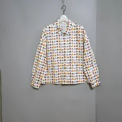 顔絵柄 レディースブラウス FF n1233