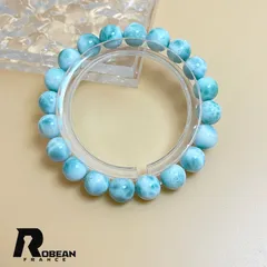 【一点限り】EU製★ROBEAN・ドミニカ共和国産のラリマー★パワーストーン ブレスレット 天然石 開運 金運 プレゼント 約9.5-9.8mm K0212523