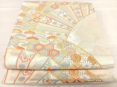 平和屋着物◎六通柄袋帯　唐織　片輪車花文　金銀糸　正絹　逸品　AABF4939yxのサムネイル