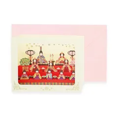 【新品】 立体 ひな祭り 桃の節句 ひな人形 カード １０飾り リーフ ワーク カンパニー ポップアップ 封筒付き メッセージ 3D おしゃれ グリーティング 大人 向け ハンドメイド 手作り セット プレゼント 金箔加工 ミニ 高級 季節 挨拶 お祝い 女 