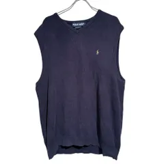 POLO GOLF (ポロゴルフラルフローレン) コットンニットベスト ネイビー L