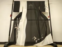 平和屋着物＊夏物　訪問着　絽　蔦の葉文　金糸　正絹　逸品　AABG3977jd