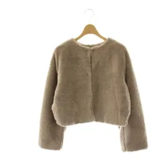 リリーブラウン Lily Brown 24AW ショートボアフリースジャケット ノーカラー アウター F ベージュ /NR ■OSのサムネイル