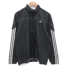 アディダス adidas タグ付き レスポンスウィンドジャケット L ジップアップ ロゴ 黒 ブラック D88342 /AE