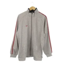 ナイキ NIKE DRI-FIT ジャケット ジャージ XL グレー スタンドカラー サイドライン /AO9 ■GY59