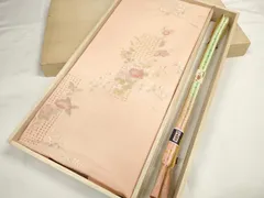 平和屋着物●和装小物　帯締め・帯揚げセット　中国三大刺繍 汕頭 相良刺繍 駒刺繍 総刺繍 短冊花 手組紐 金糸 逸品 未使用 DABC1532zzz