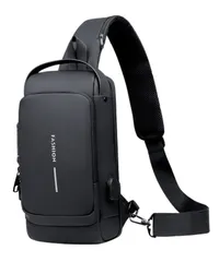 [Lunenon Soleil] [ルネノンソレイユ] 【クール×洗練】ボディーバック メンズ クロスボディバッグ バイク ショルダーバッグ 防水 USB充電ポート 大学生 斜め掛け ポーチ 多機能 通学 40代 肩掛けバック ショルダー 旅行  [ブラック]