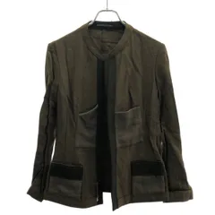 Yohji Yamamoto ヨウジヤマモト 1999AW パネルポケットノーカラージャケット FN-J04-808 カーキ 1のサムネイル