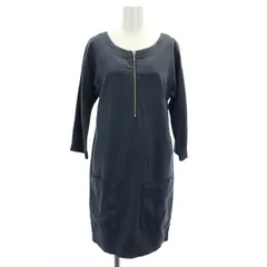 アルマーニエクスチェンジ A/X ARMANI EXCHANGE ジップアップワンピース ミニ 七分袖 ハーフジップ 00 紺 ネイビー /MY ■OSのサムネイル