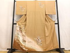 付け下げ　正絹　金駒刺繍　刺繍　色紙　花籠　芒　椿　梅花　着物　075tz 付け下げ 正絹 金駒刺繍 刺繍 色紙 花籠 芒 椿 梅花 着物 075tz - メルカリ