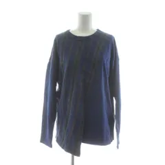 ズッカ zucca カットソー Tシャツ 長袖 M 青 ブルー チェック柄 /RRのサムネイル
