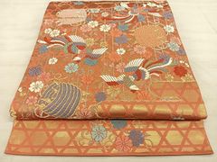 六通袋帯 正絹 鳳凰や花の刺繍柄 - メルカリ