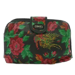 フェイラー FEILER トラベルポーチ 化粧ポーチ 小物入れ ビニール製 花柄 総柄 ロゴ 黒 ブラック /XZ ■GY18