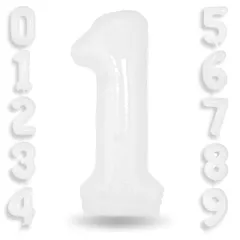 【在庫処分】デコレーション 記念日 ウェディング 飾り付け Ptyceler パーティー バースデー バルーン 誕生日 約90cm 40インチ 大きい 風船 ナンバー 数字1 数字バルーン 白い