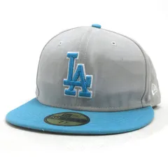 K■ニューエラ/NEWERA LA ロサンゼルス・ドジャース  ベースボールキャップ CAP 帽子【61.5cm】灰色/MENS■17【中古】