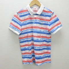 K■ラコステ/LACOSTE L!VE ボーダー柄 半袖ポロシャツ【4】MENS■73【中古】
