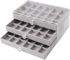 Aurenne アクセサリーケース 仕切り アクセサリーボックス ジュエリーボックス 収納 ピアス 54区画