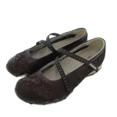 スケッチャーズ SKECHERS バレエシューズ 靴 シューズ 24 茶 ブラウン スタッズ装飾 レース /NU ■GY12
