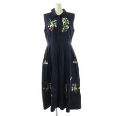 チェスティ Chesty ノースリーブワンピース ロング 刺繍 1 ネイビー マルチカラー /DO ■OS