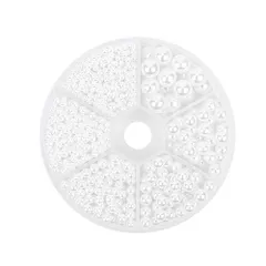 パーツ ホワイト ネイル ヘアピン かんざし アクセサリーパーツ ピアス 2.5mm/3mm/4mm/5mm/6mm/8mm イヤリング ブレスレット 1500個セット ネックレス ビーズ 手芸 穴なしパール DIY用 ハンドメイド材料 Elite クラフト用