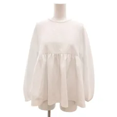 ボールジー BALLSEY トゥモローランド ブラウス ペプラム 長袖 ギャザーデザイン 36 白 ホワイト /YJ ■ECF001