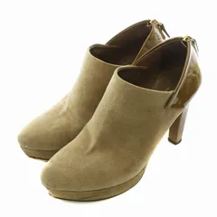 グッチ GUCCI ブーティ スエード エナメル ポインテッドトゥ ハイヒール 35.5 22.5cm 茶色 ブラウン /XZ ■GY18