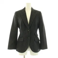 ポールスミス ブラック Paul Smith BLACK テーラードジャケット シングル 総裏地 ウール ストライプ柄  裏地花柄 38 M 黒 ブラック /BB