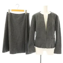ニューヨーカー NEWYORKER ウール ジャケット スカート セットアップ 上下 スーツ 11 グレー /AT ■OS