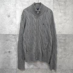 ポロ ラルフローレン スモールポニー ケーブル ドライバーズ ニット グレー