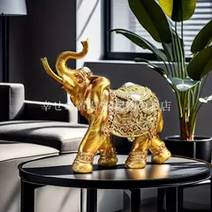 象 置物 ゾウ ゴールド 金 エレファント 風水 開運グッズ オブジェ 金運アップ 財運祈願 幸運の象 上向き鼻 招福 縁起物 インテリア 豪華装飾 アンティーク調 商売繁盛 仕事運 家庭運 玄関 リビング 応接室 開運インテリア ギフト プレゼント 開運雑貨