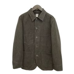 ダブルアールエル RRL Striped Jaspe Twill Jacket ストライプ ジャスペ ツイル ジャケット カバーオール 美品 S チャコール系