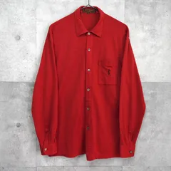 イヴ サンローラン ヴィンテージ YSLロゴ ストレッチ 長袖シャツ レッド