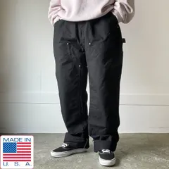 美品 USA製 carhartt ダック ダブルニー ペインターパンツ ブラック 40×34 カーハート パンツ 黒 アメリカ製 D153-25-0022ZV